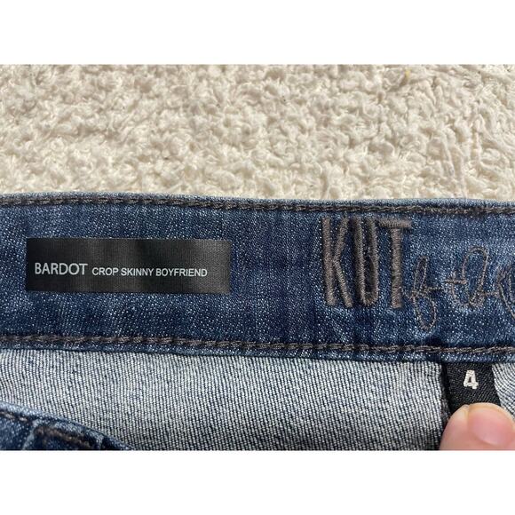 NWT Kut From The Kloth Women's Size 4 Bardot Cropped Skinny Boyfriend Jeans Blue - Picture 6 of 16